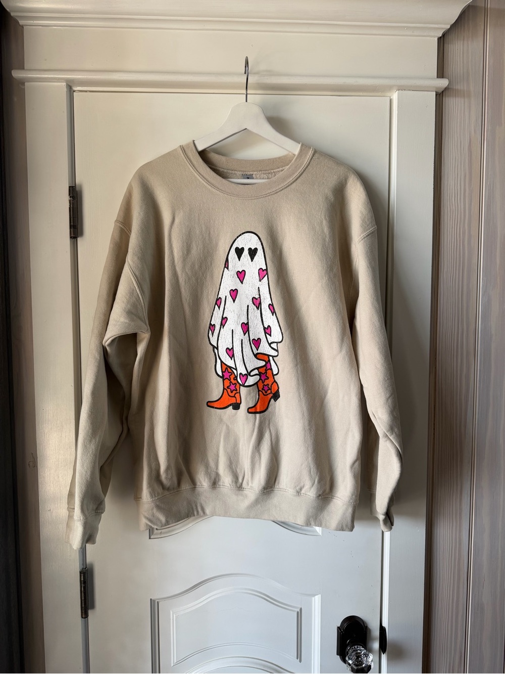 Pink Heart Ghost Cowgirl Sweatshirt